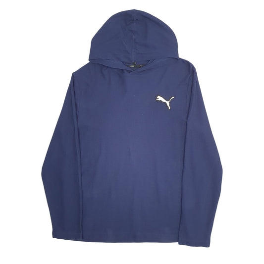 Mens Navy Puma Lightweight Mesh Hoodie Jumper