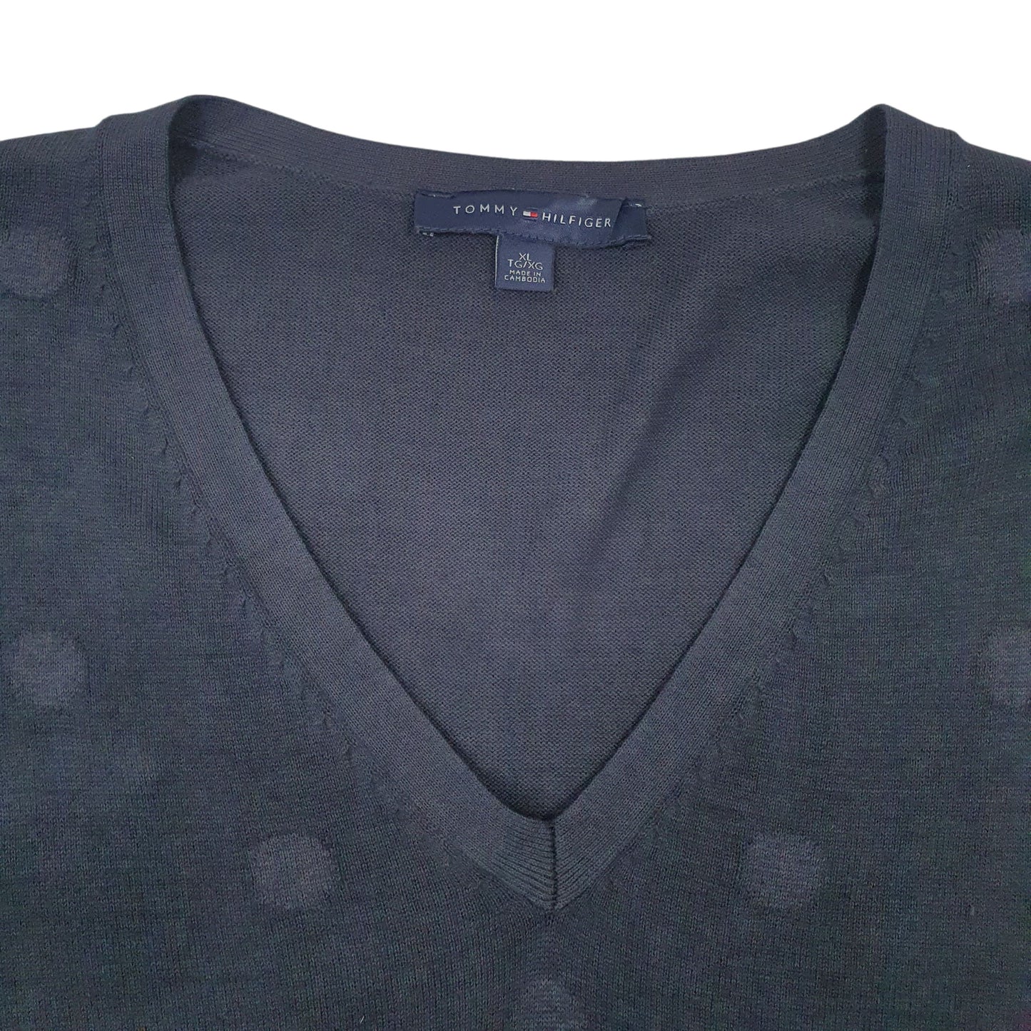 Womens Navy Tommy Hilfiger Lightweight V Neck Jumper