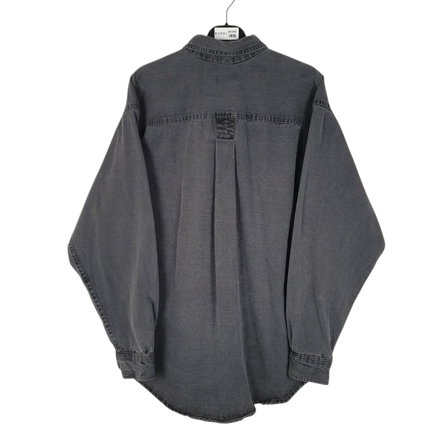 Mens Grey L.L.Bean Vintage 90s Denim  Shirt