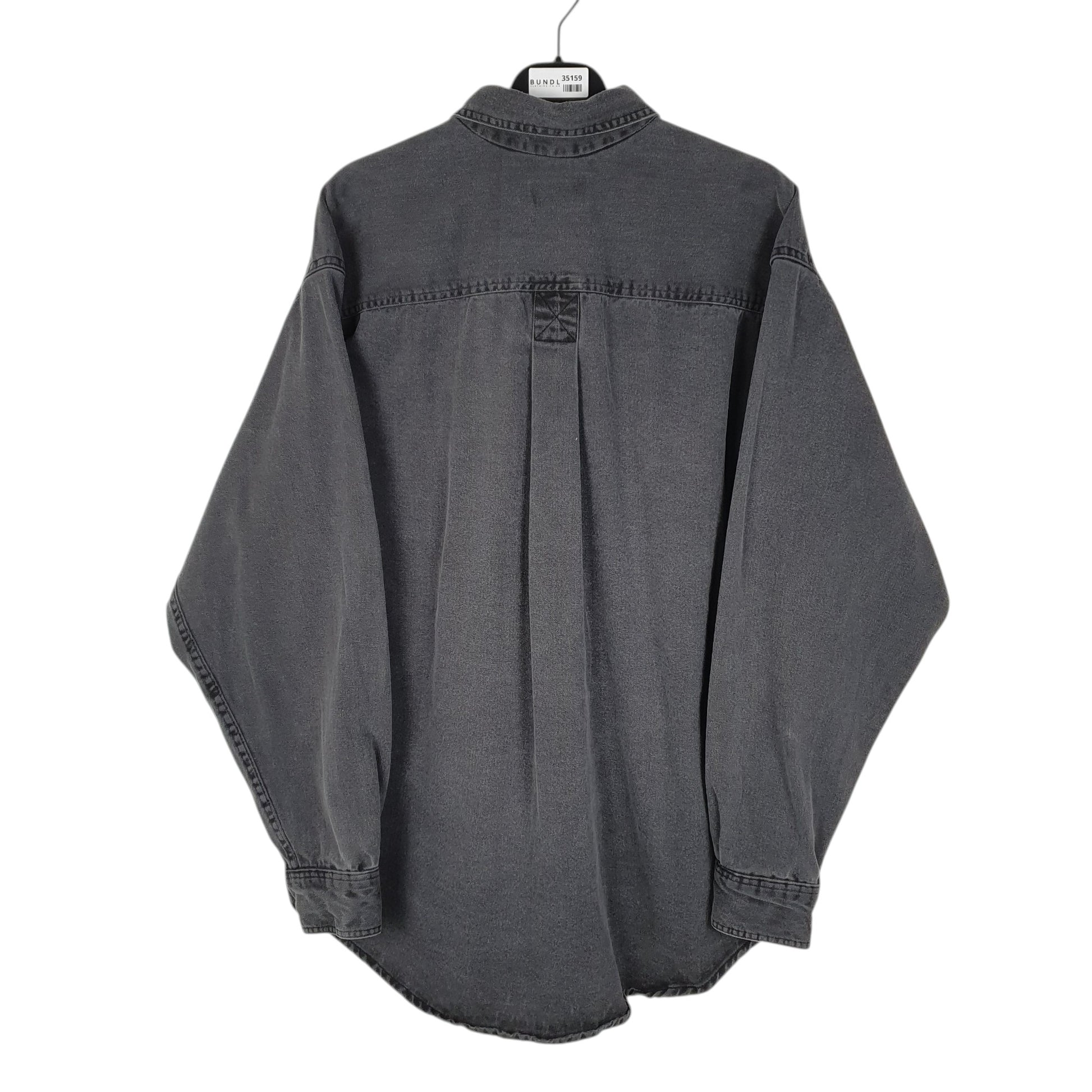 Mens Grey L.L.Bean Vintage 90s Denim  Shirt