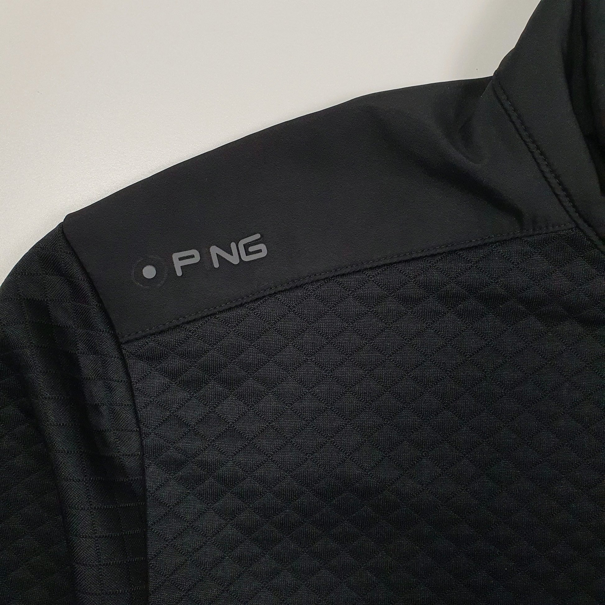 Mens Black Pink Golf Quarter Zip Jumper