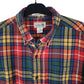 Mens Blue L.L.Bean Thick Flannel Plaid  Shirt