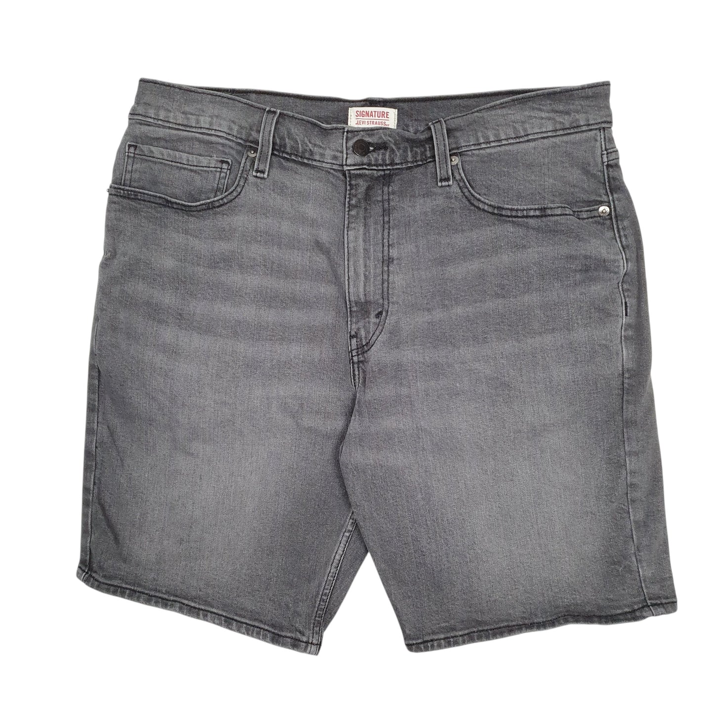 Mens Grey Levis Signature Stretch Denim Shorts