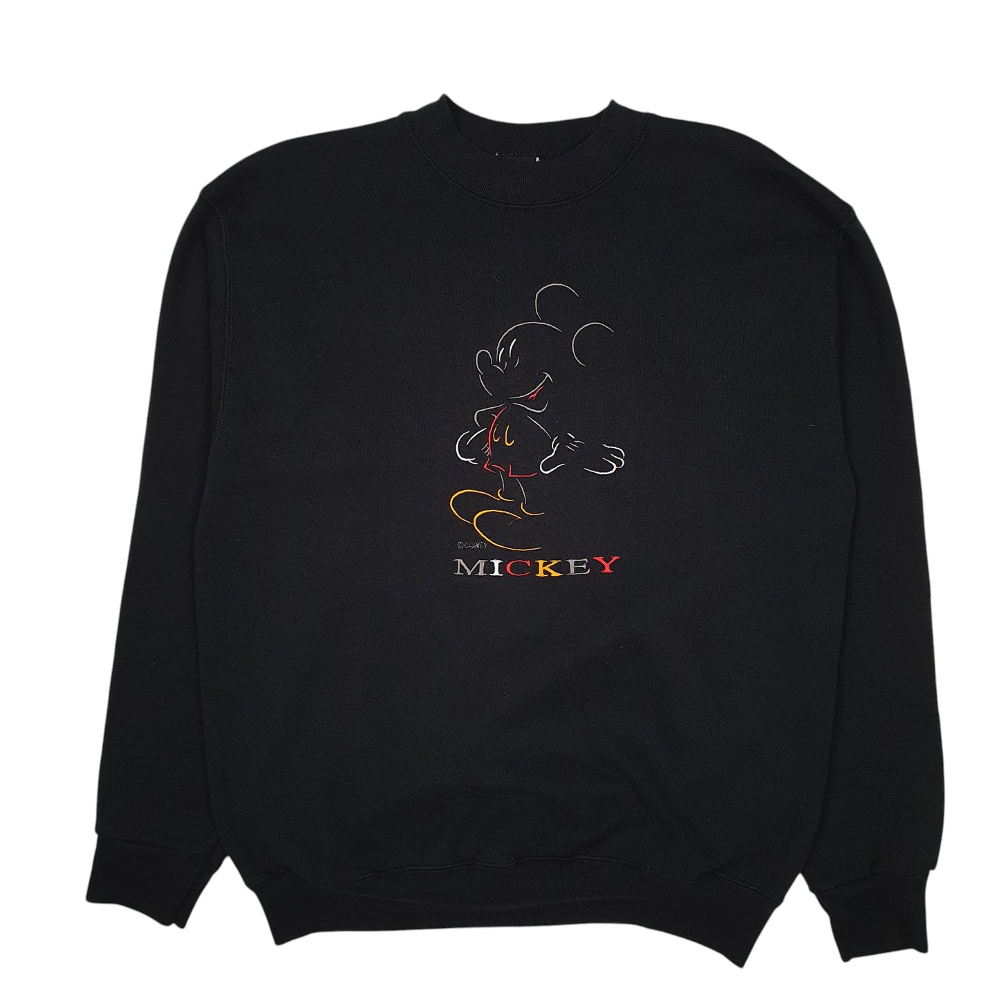 Mens Black Disney Mickey Mouse Unlimited Vintage 90s Crewneck Jumper