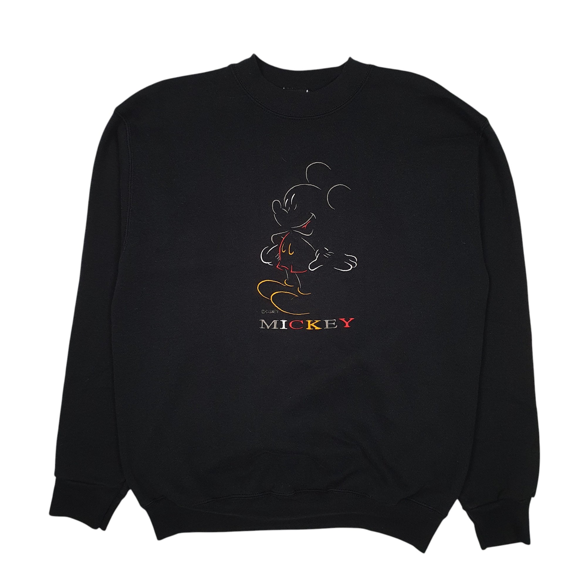 Mens Black Disney Mickey Mouse Unlimited Vintage 90s Crewneck Jumper