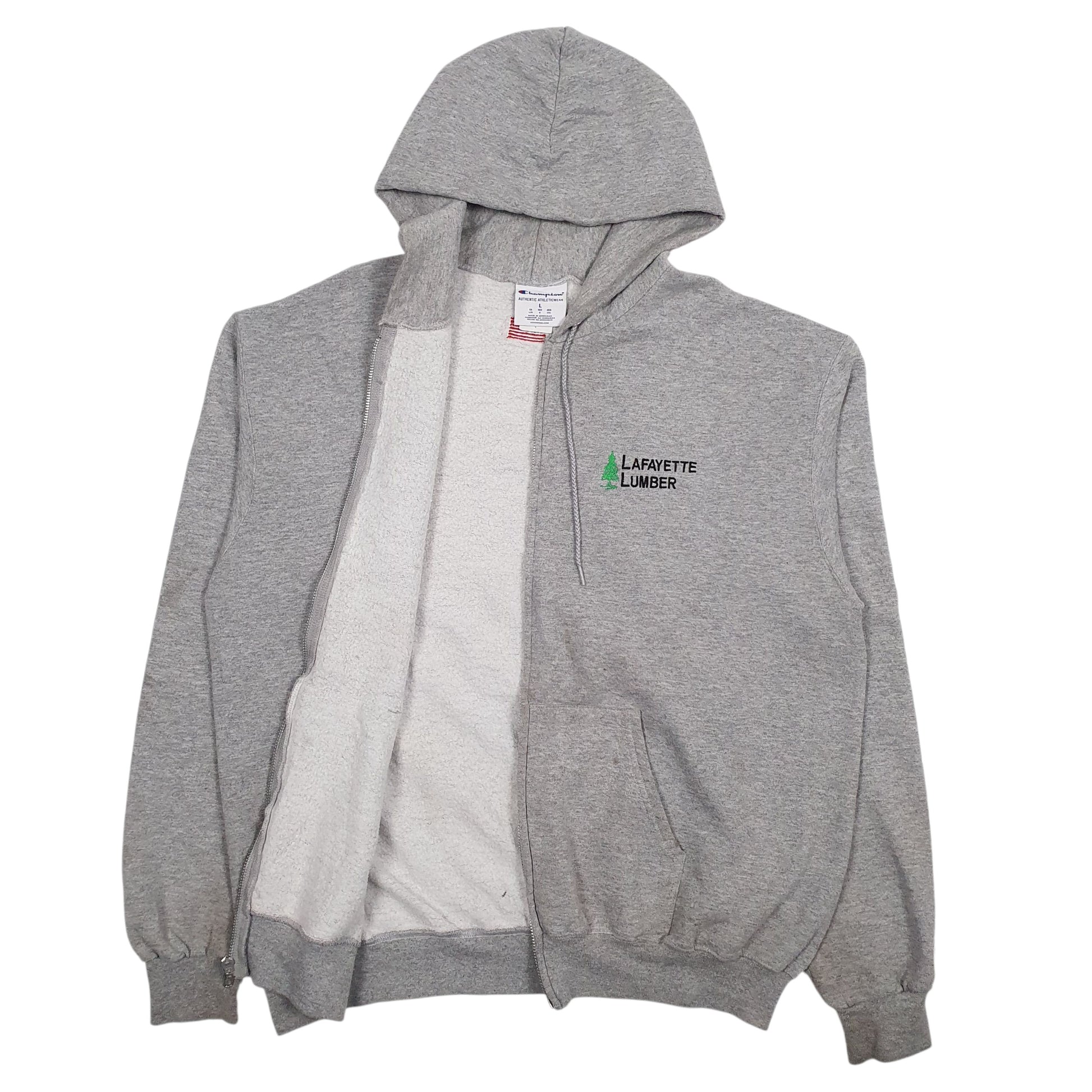 Mens Grey Champion Lafayette Lumber Hoodie Jumper