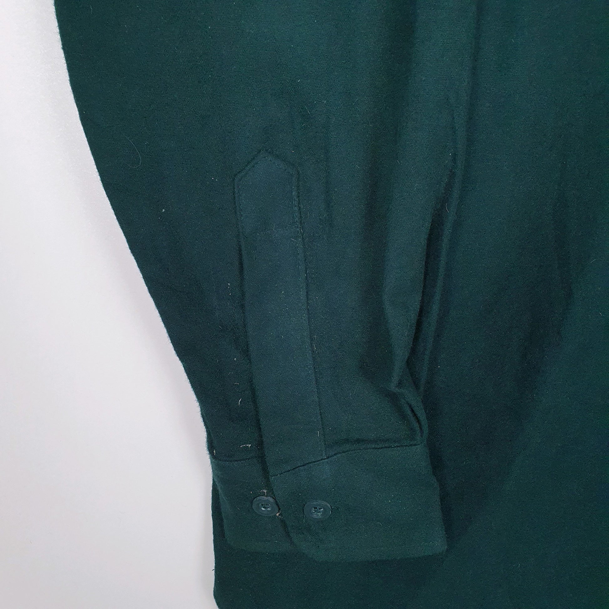 Mens Green L.L.Bean Thick Chamois  Shirt