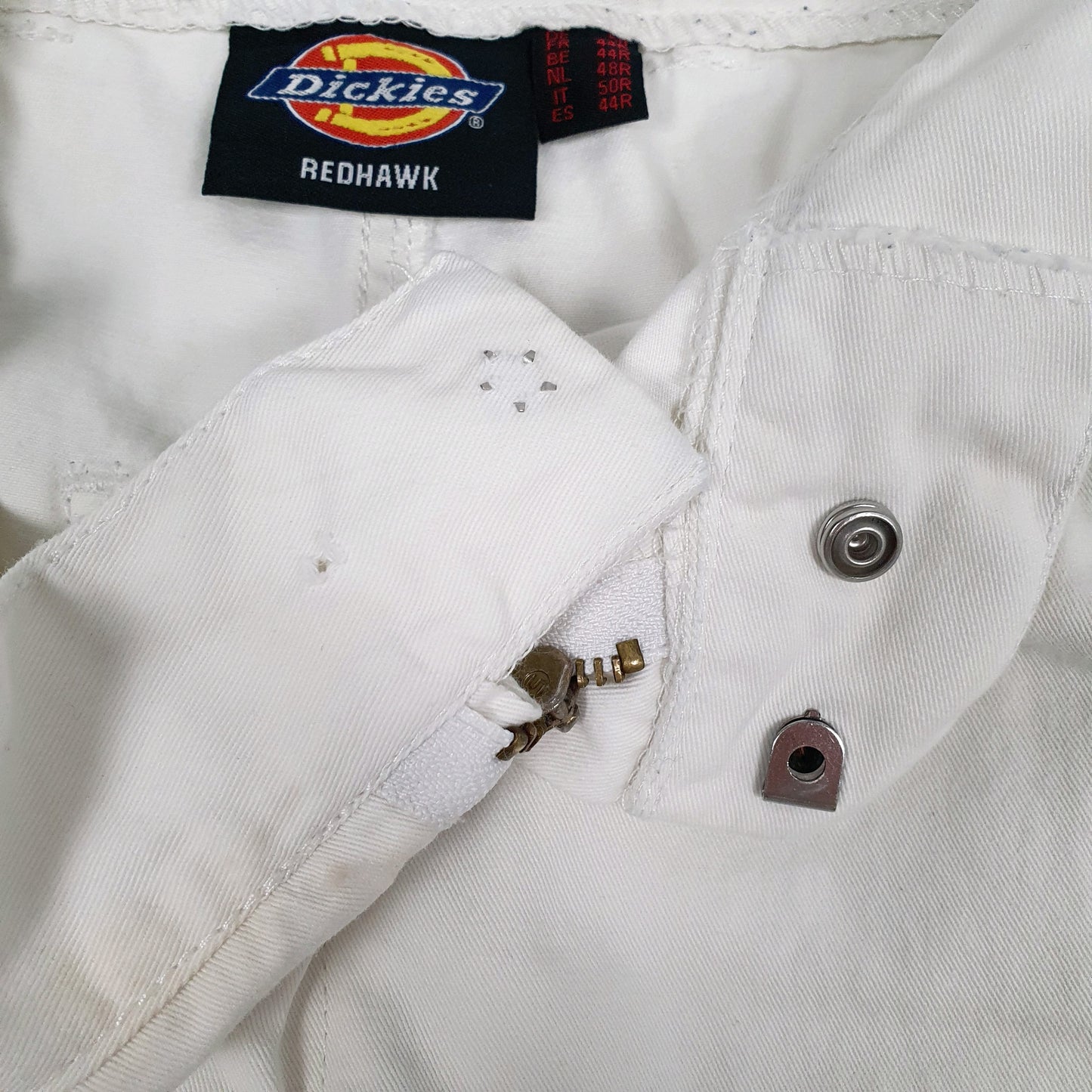 Mens White Dickies   Jeans