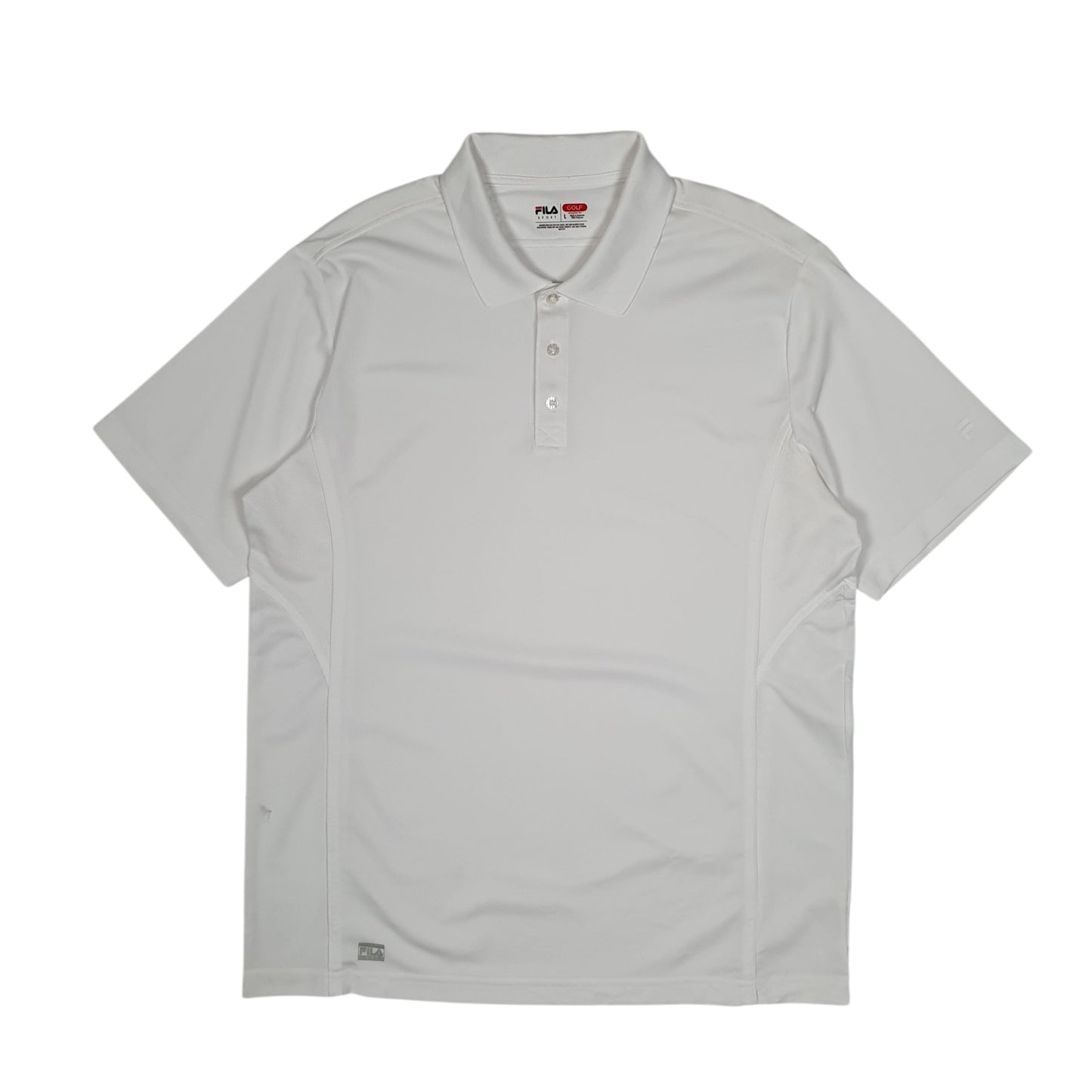 Mens White Fila Golf Short Sleeve Polo Shirt
