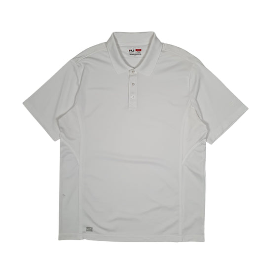 Mens White Fila Golf Short Sleeve Polo Shirt
