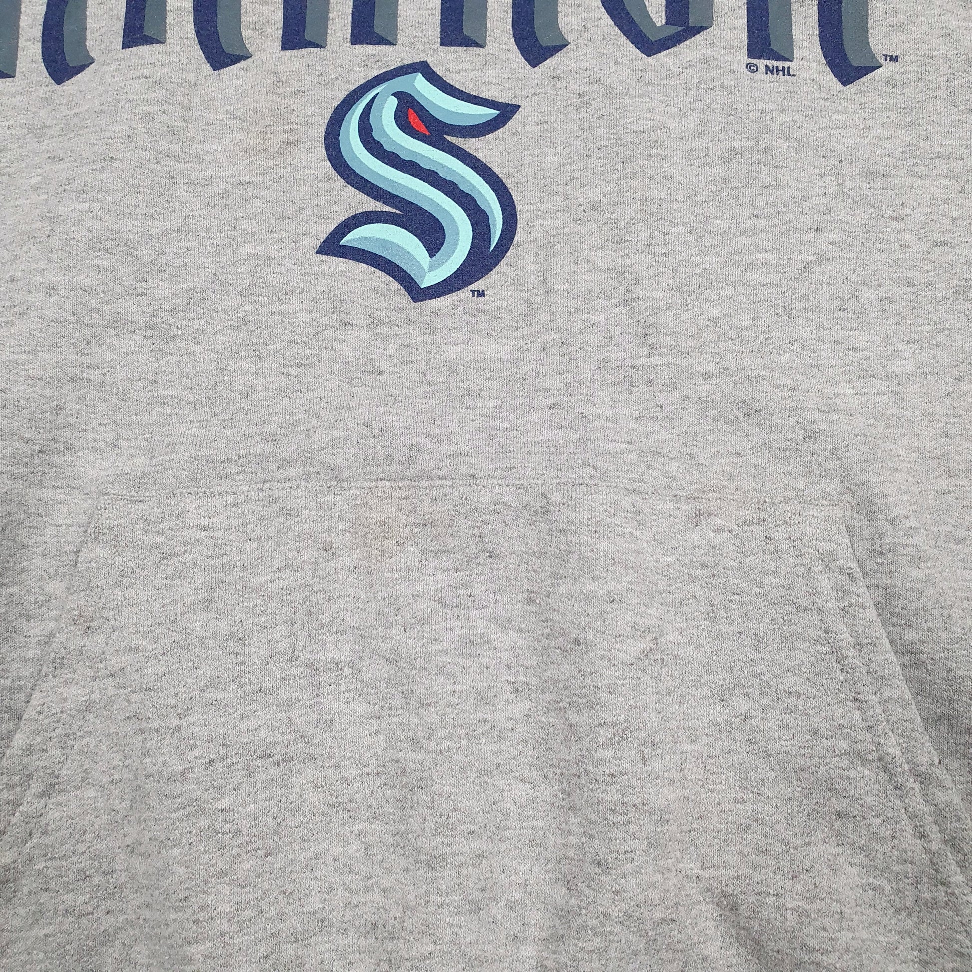 Mens Grey Champion NHL Seattle Kraken Hoodie Jumper