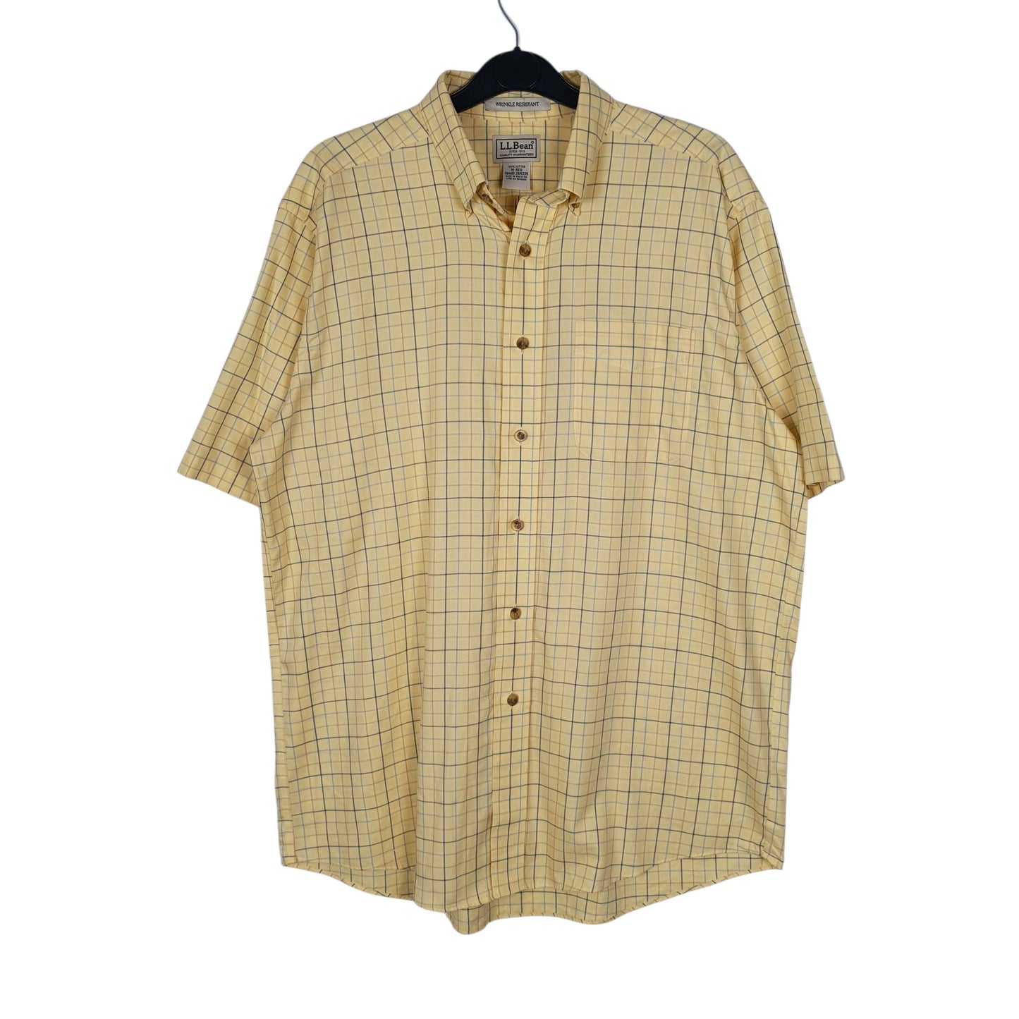 Mens Yellow L.L.Bean  Short Sleeve Shirt