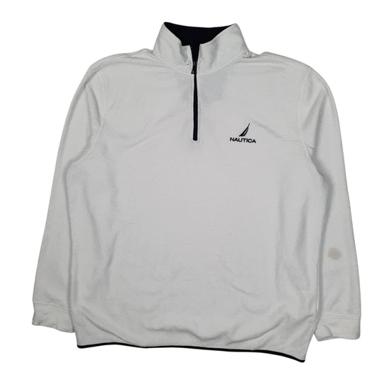 Mens White Nautica  Quarter Zip Jumper