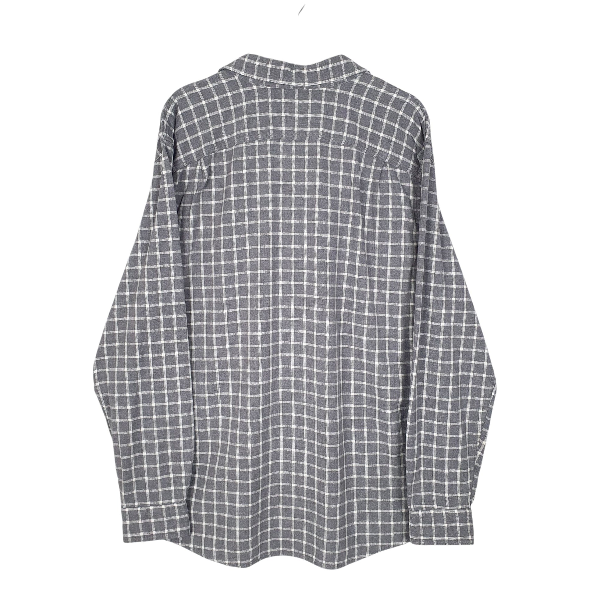 Mens Grey L.L.Bean Chamois Flannel  Shirt