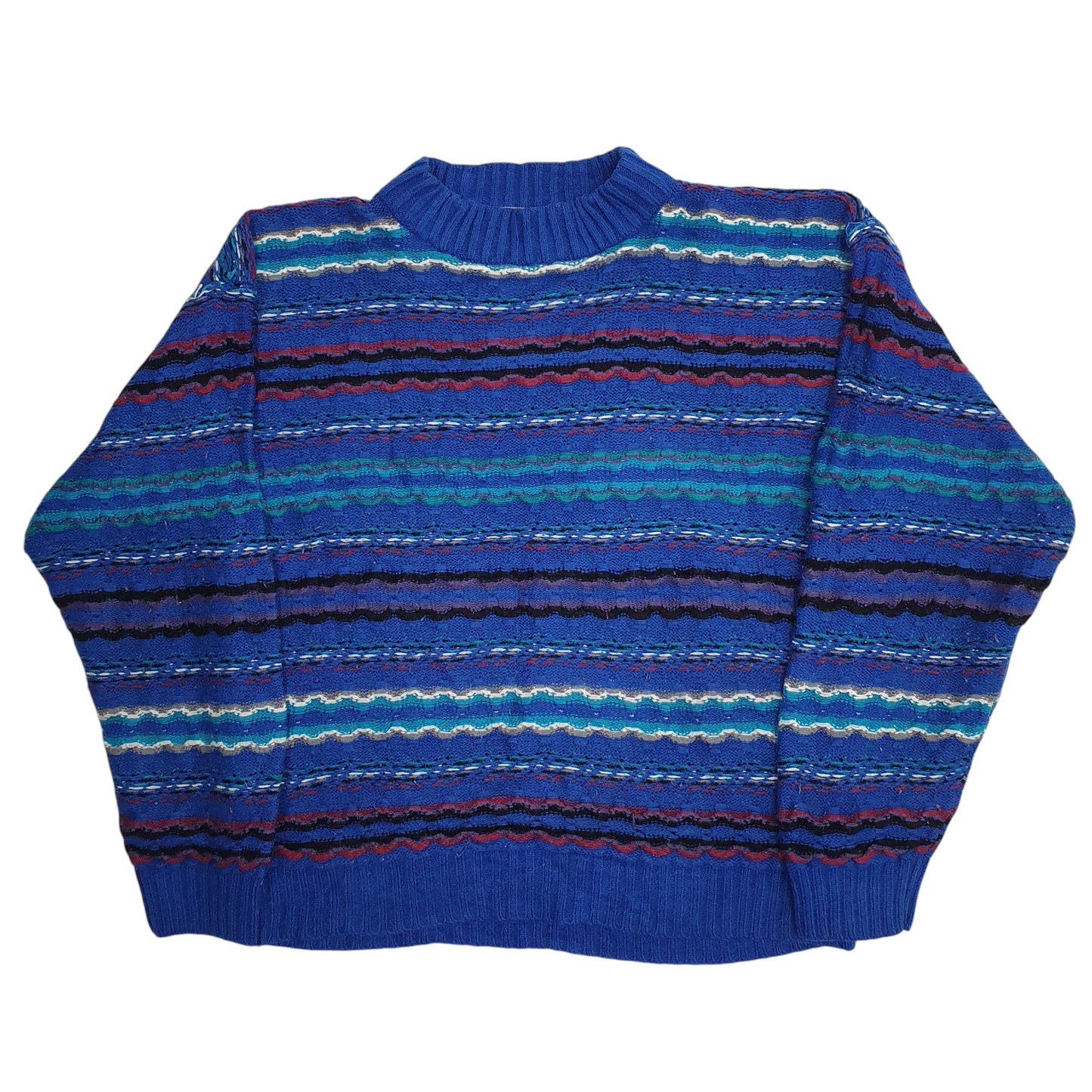 Mens Blue Concrete Mix Funky Crewneck Jumper