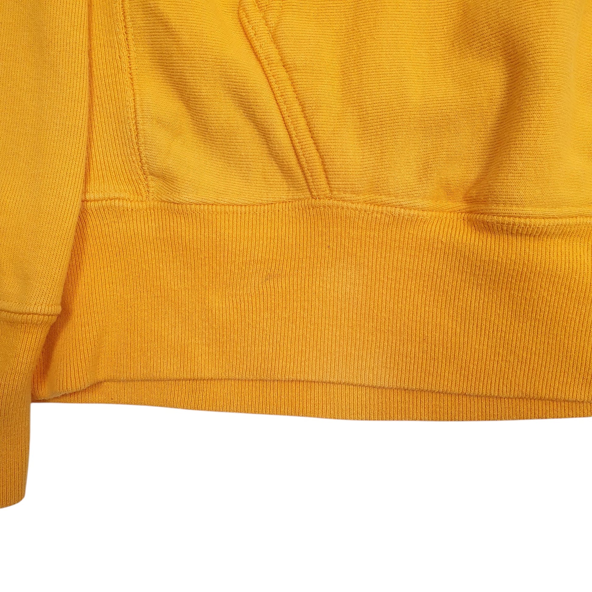 Mens Yellow Champion Reverse Weave Hoodie Jumper