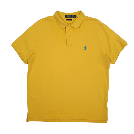 Mens Yellow Polo Ralph Lauren Custom Slim Fit Short Sleeve Polo Shirt