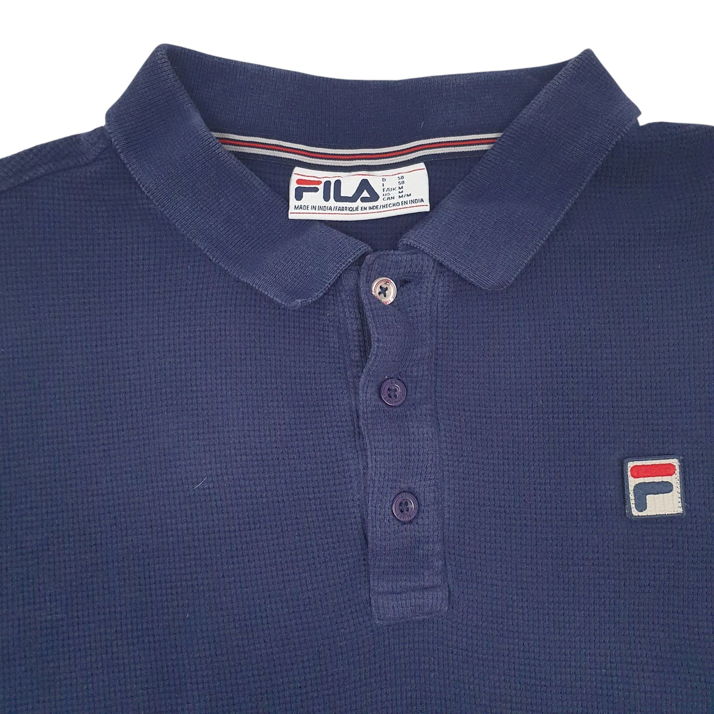 Mens Navy Fila   Polo Shirt