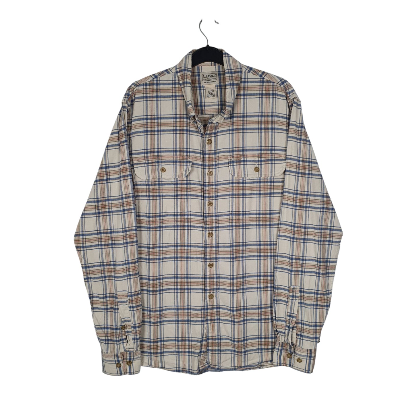 Mens Blue L.L.Bean Tall Long Sleeve Shirt