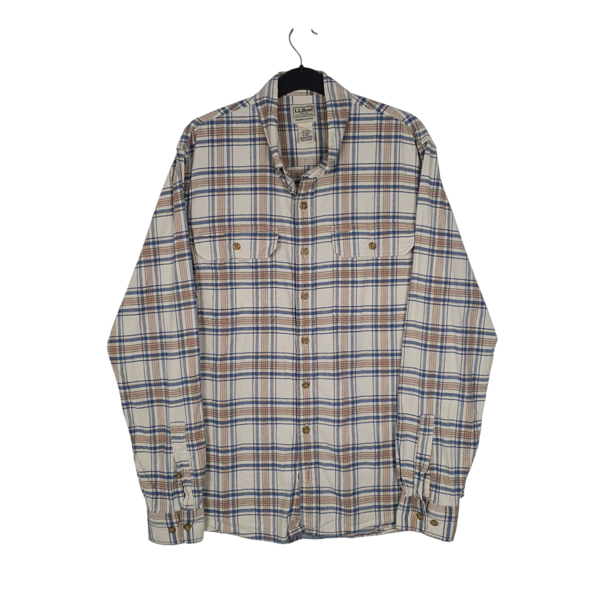 Mens Blue L.L.Bean Tall Long Sleeve Shirt