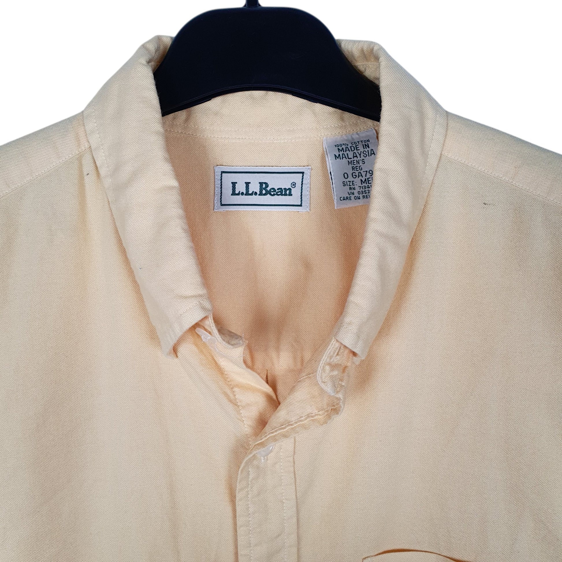 Mens Yellow L.L.Bean Vintage 00s  Shirt