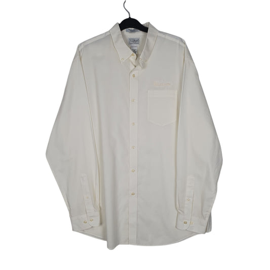Mens Cream L.L.Bean  Long Sleeve Shirt
