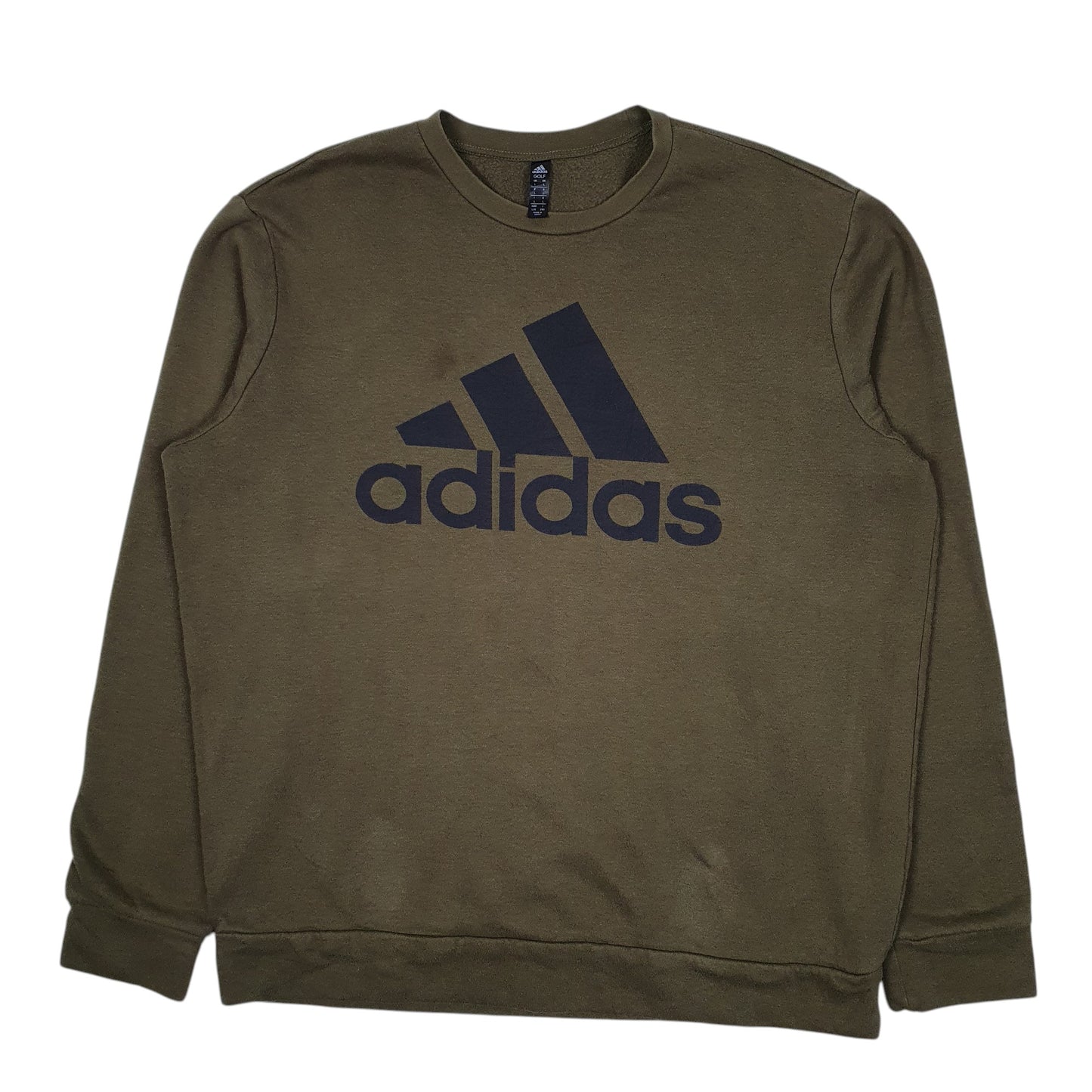 Mens Green Adidas Golf Crewneck Jumper