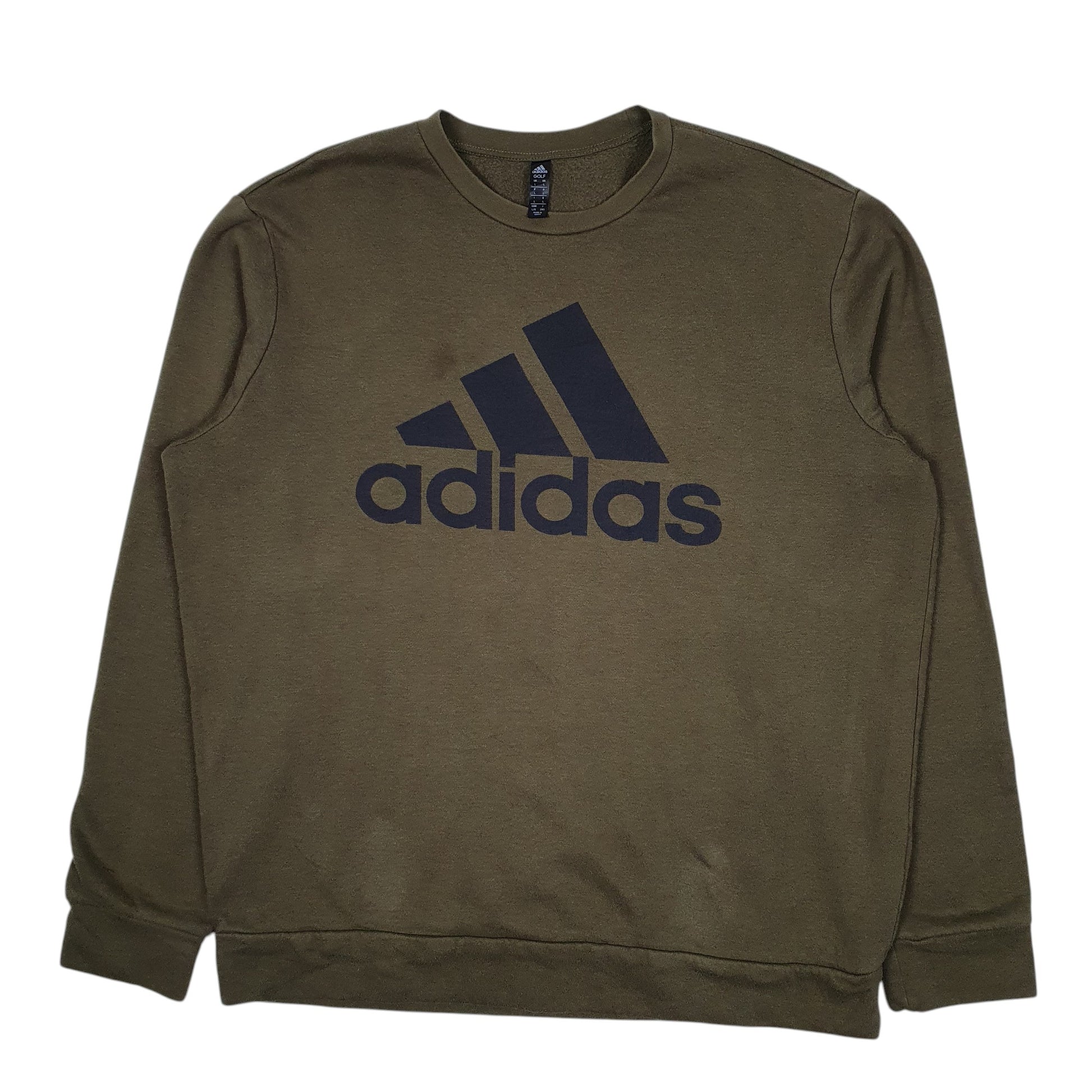 Mens Green Adidas Golf Crewneck Jumper