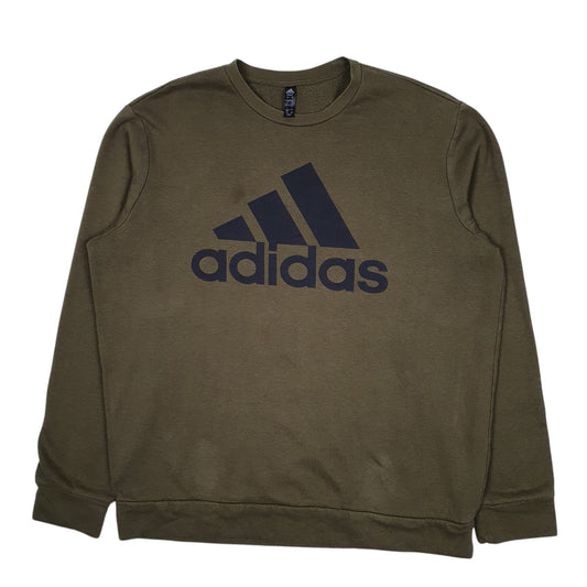 Mens Green Adidas Golf Crewneck Jumper