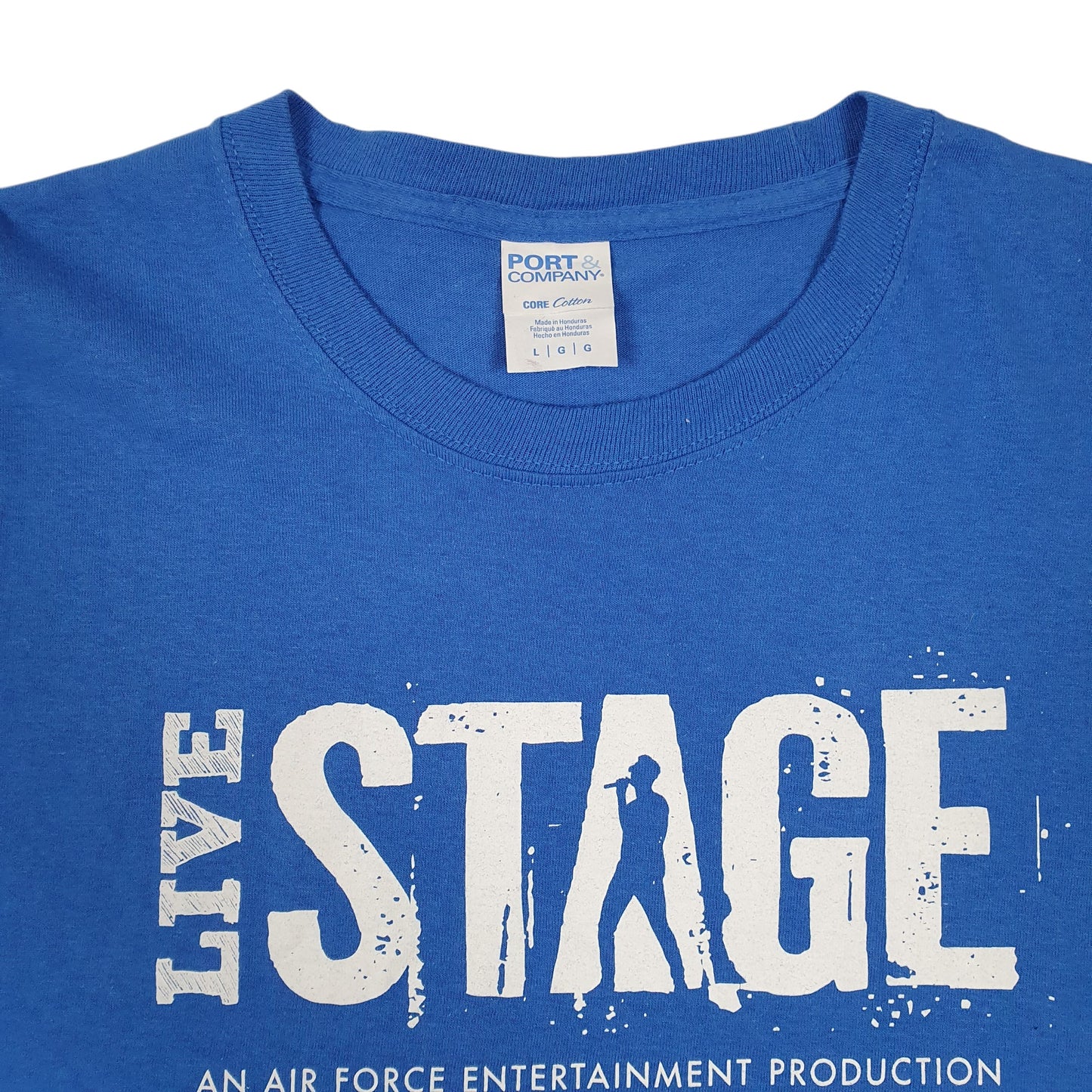 Mens Blue Port & Company Live Stage Air Force  T Shirt