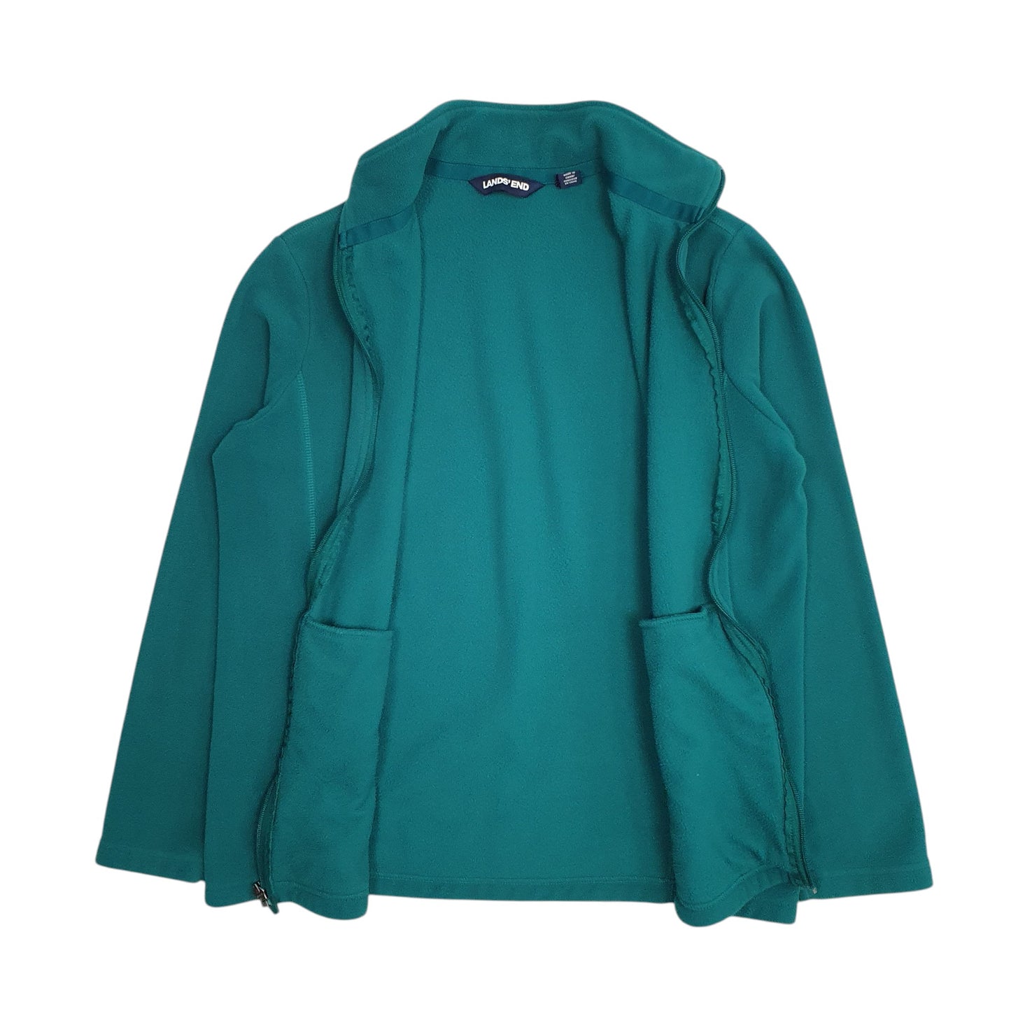 Womens Green Landsend  Full Zip Jumper