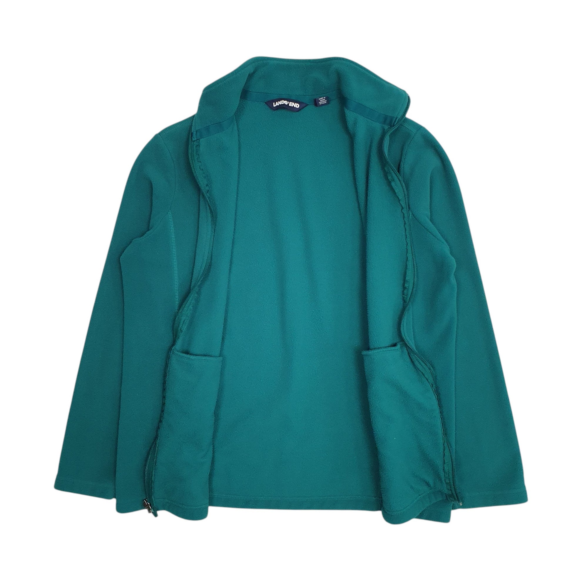 Womens Green Landsend  Full Zip Jumper