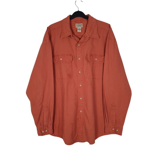 Mens Orange L.L.Bean  Long Sleeve Shirt