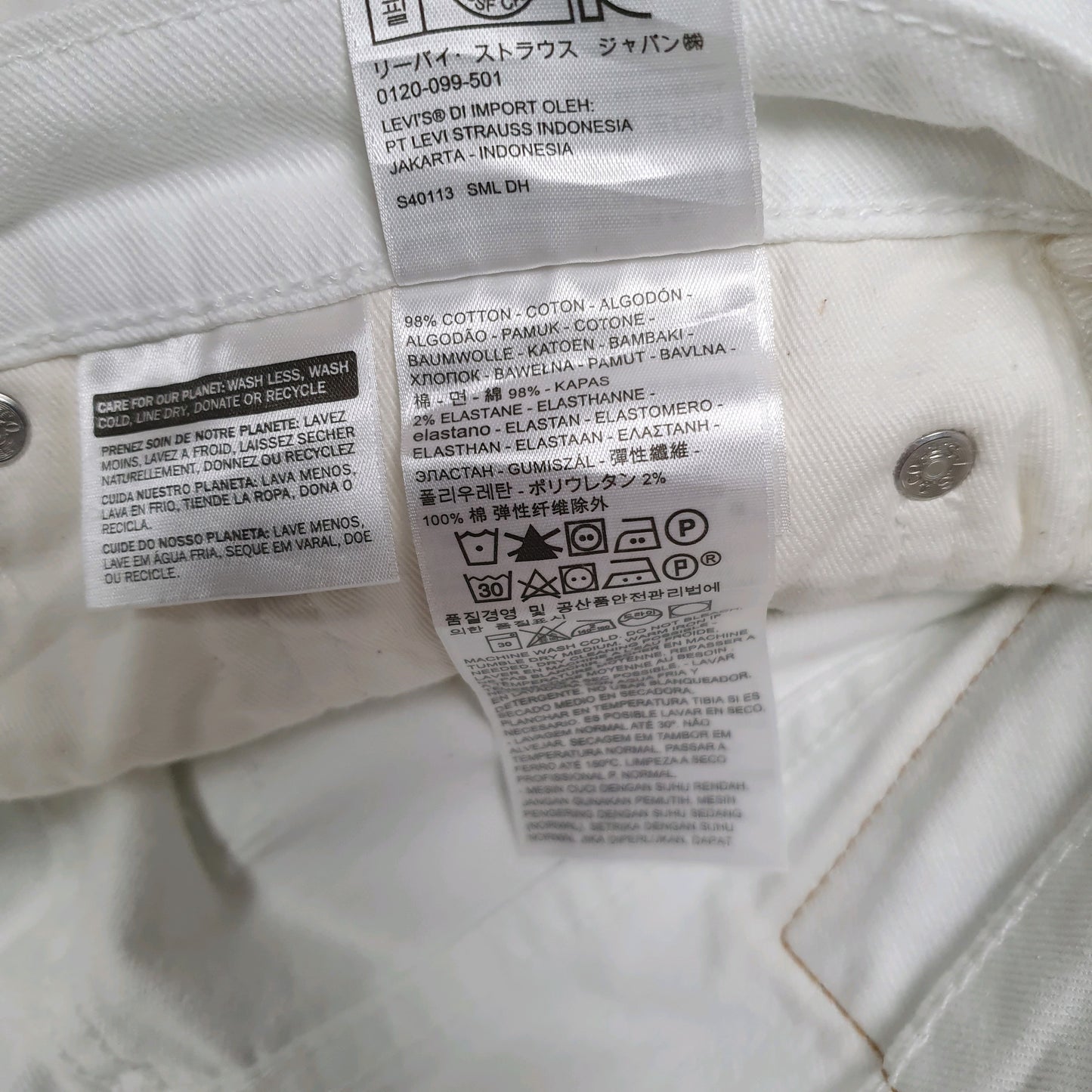 Mens White Levis   Jeans