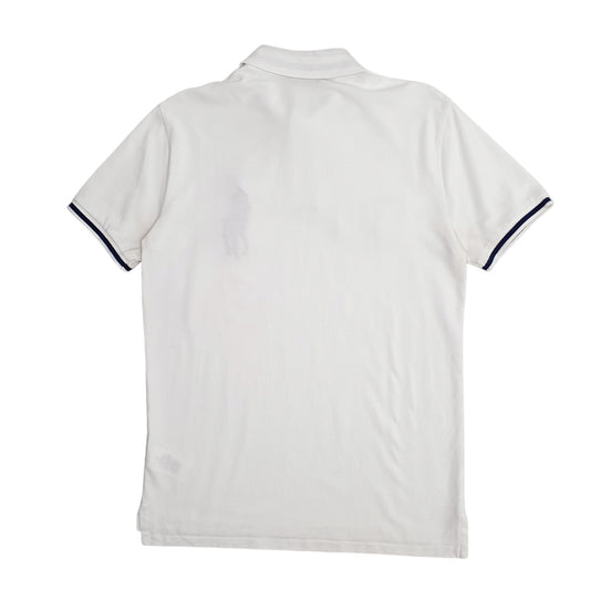 Mens White Polo Ralph Lauren Custom Slim Fit  Polo Shirt
