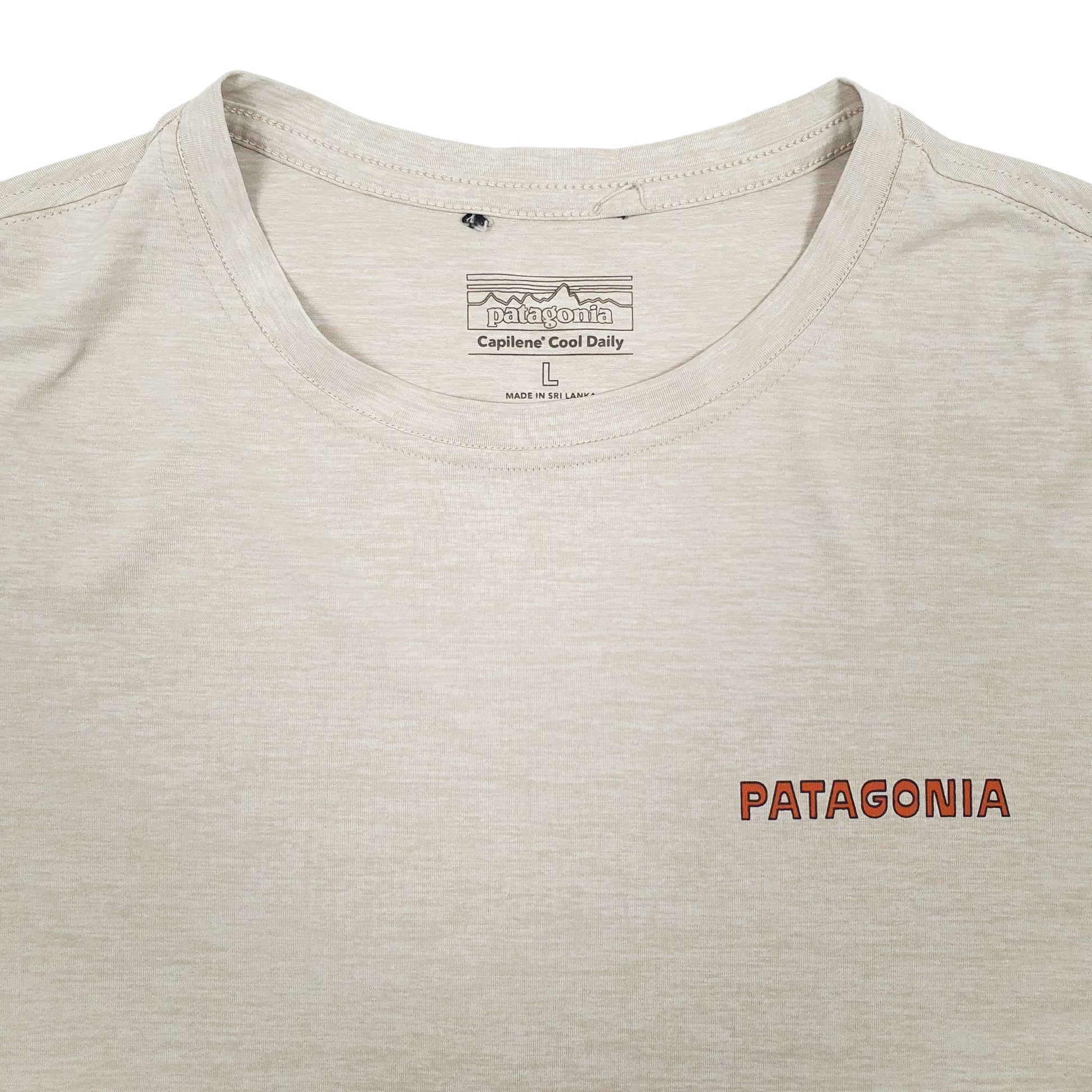Mens Beige Patagonia Capilene  T Shirt
