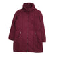 Womens Burgundy M&S Padded Puffer Crewneck Coat