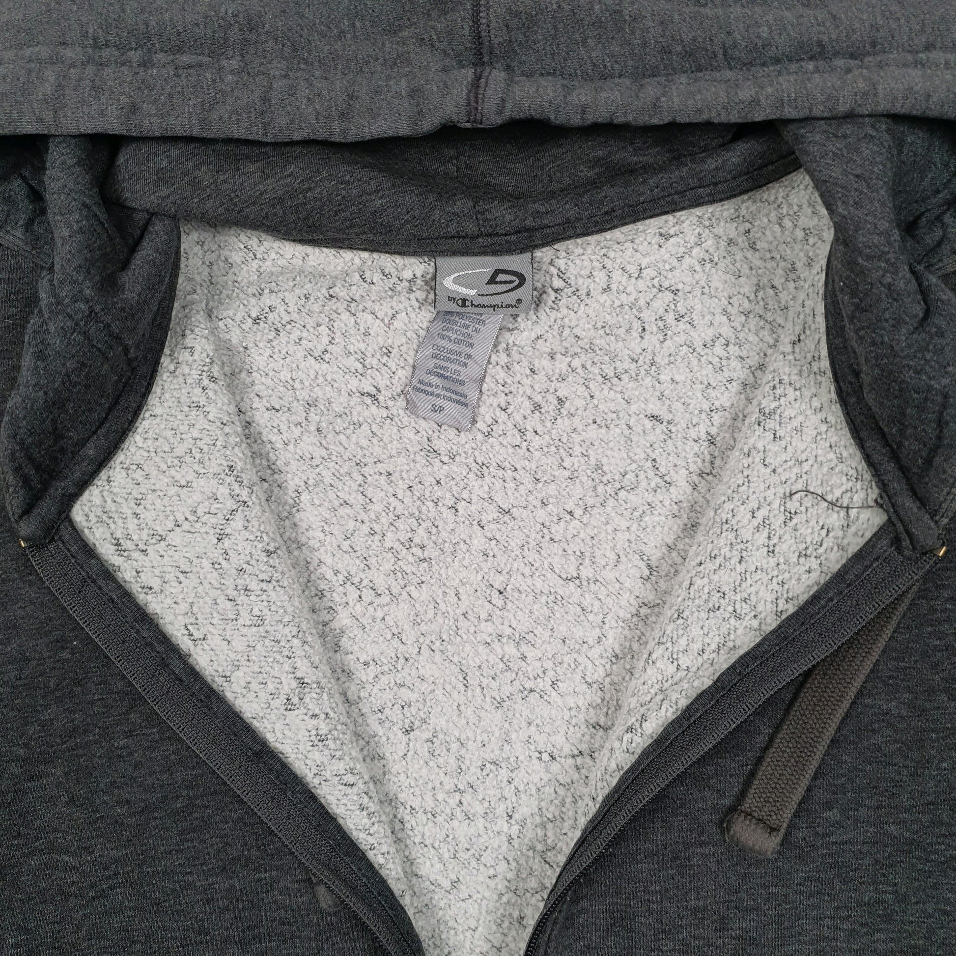 Mens Grey Champion Hoodie Full Zip Jumper