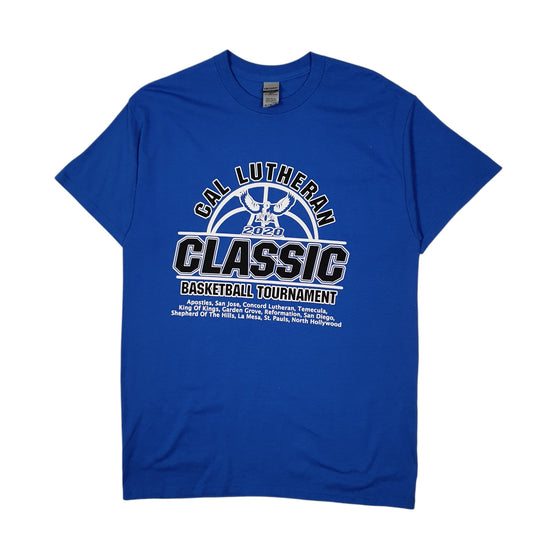 Mens Blue Gildan Christian Basketball Short Sleeve T Shirt