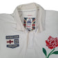 Mens White Rhino England Rugby Hoodie Polo Shirt