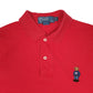 Mens Red Polo Ralph Lauren Polo Bear Hoodie Polo Shirt