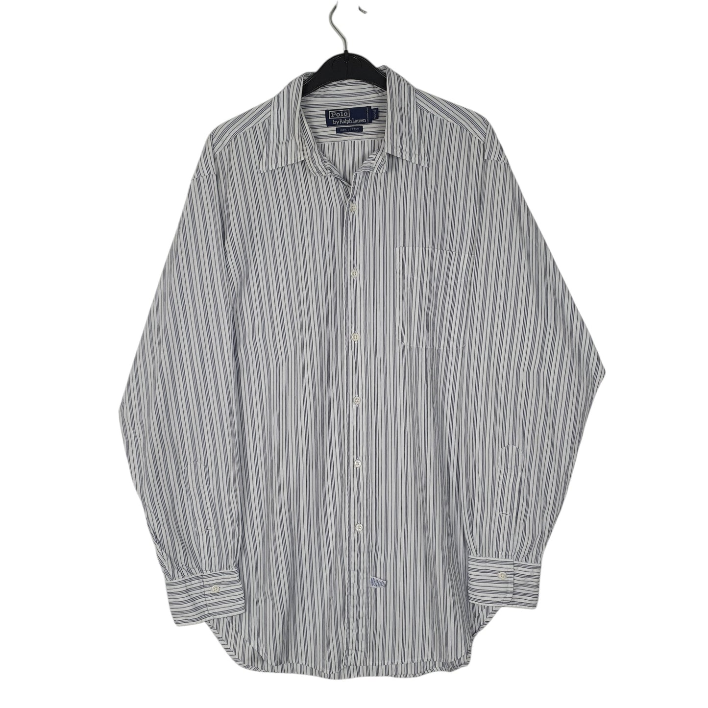 Mens White Polo Ralph Lauren Vintage 1990s Long Sleeve Shirt