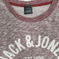 Mens Burgundy Jack & Jones  Crewneck Jumper