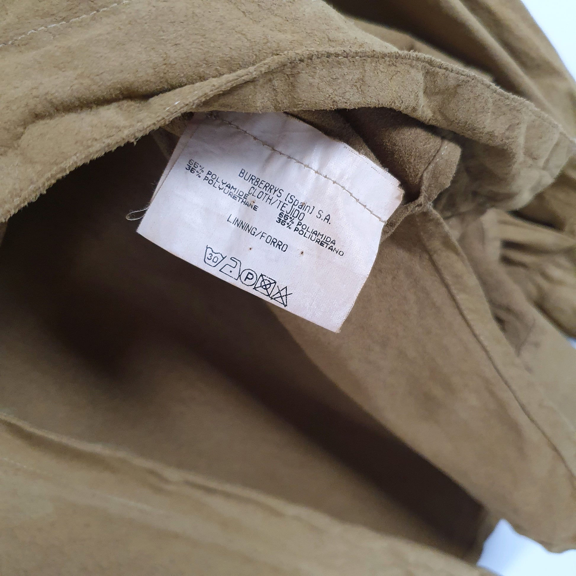 Mens Tan Burberry Vintage 90s Suede  Shirt