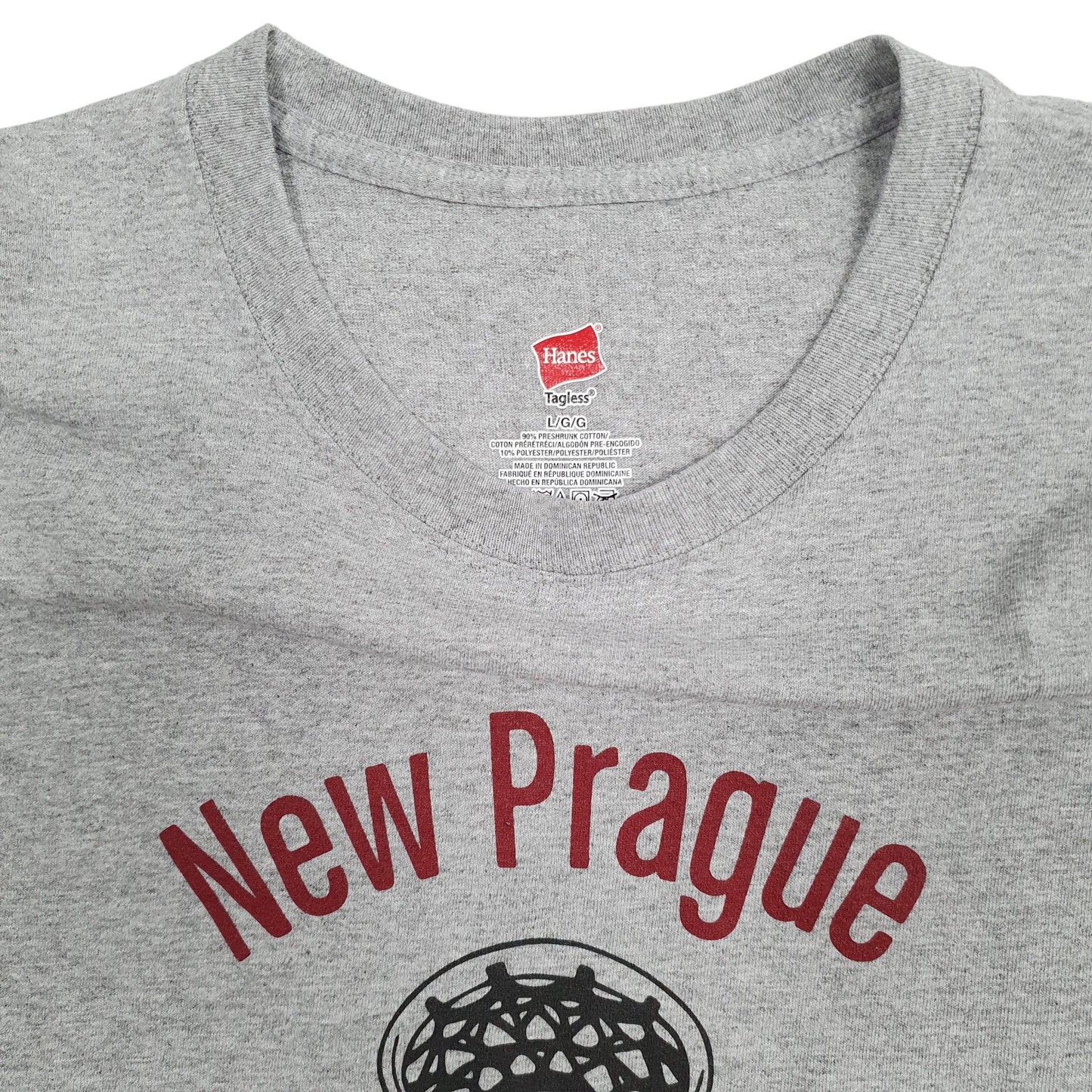 Mens Grey Hanes New Prague Lacrosse  T Shirt