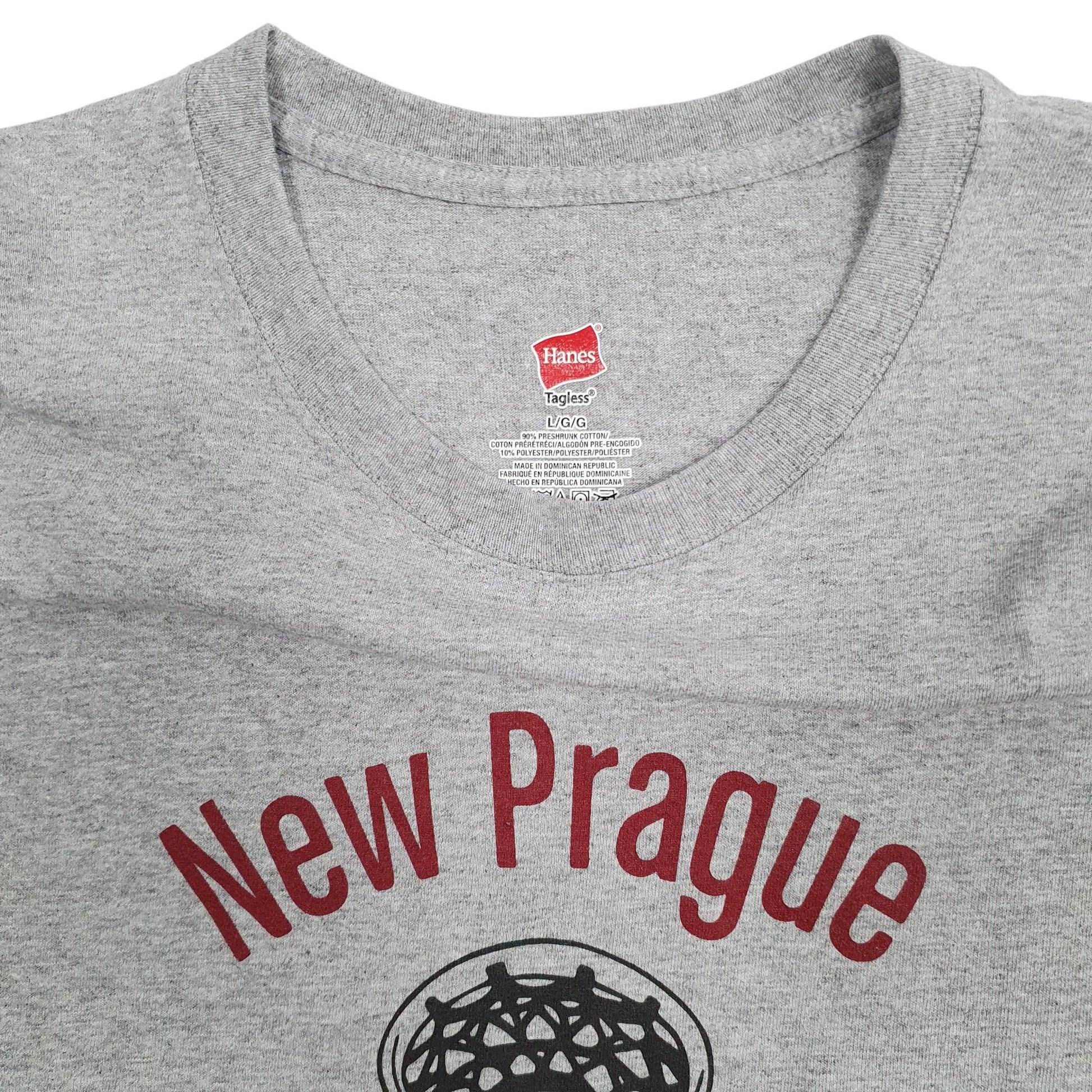 Mens Grey Hanes New Prague Lacrosse  T Shirt