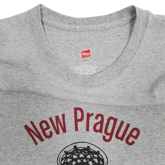 Mens Grey Hanes New Prague Lacrosse  T Shirt