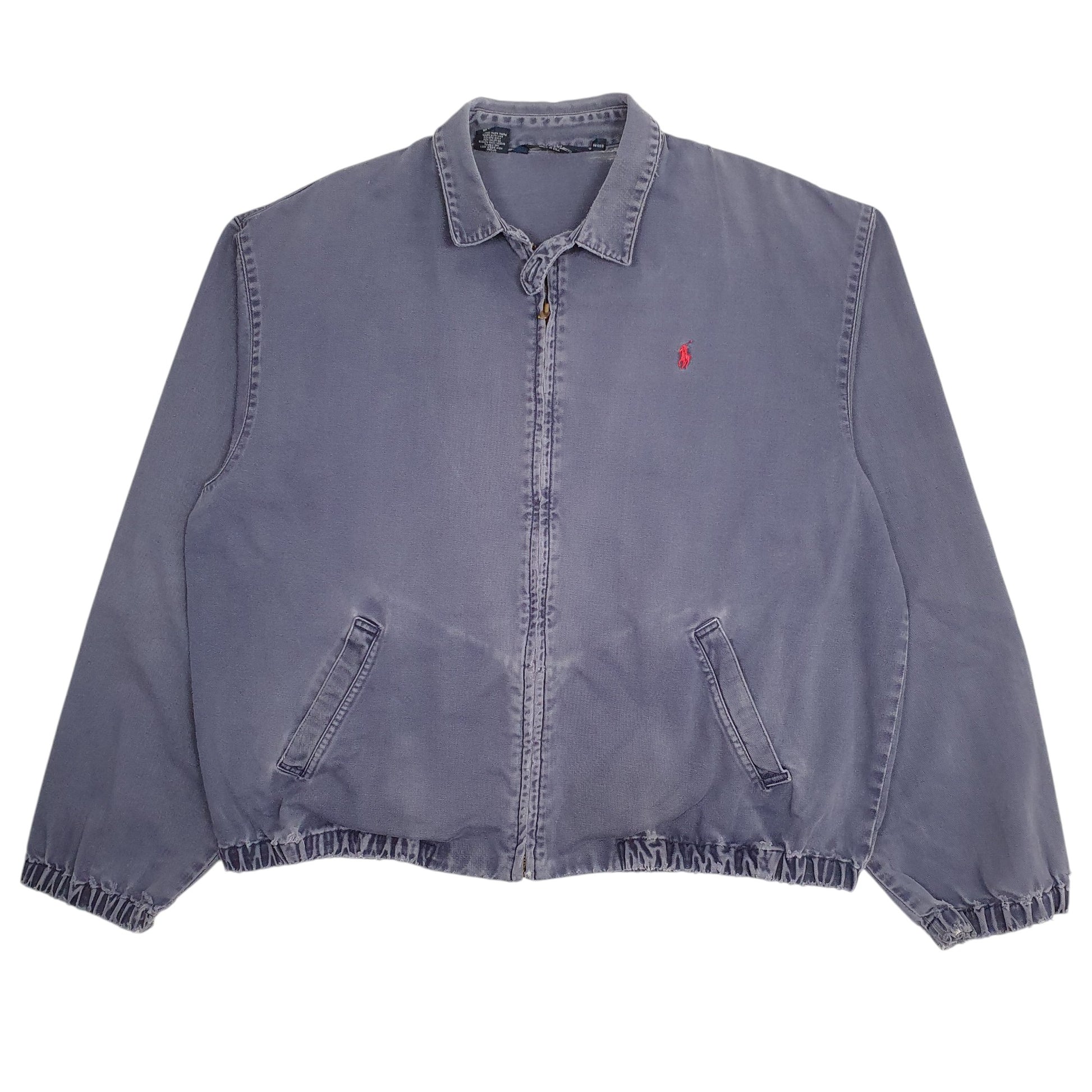 Mens Navy Polo Ralph Lauren Vintage 80s Made In USA Hoodie Coat