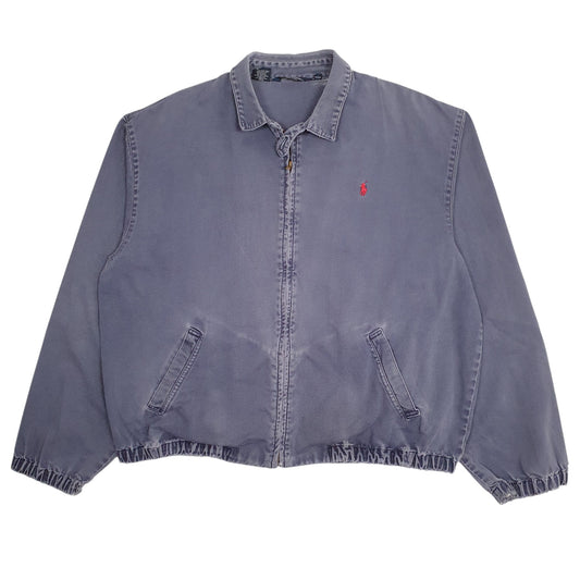 Mens Navy Polo Ralph Lauren Vintage 80s Made In USA Hoodie Coat