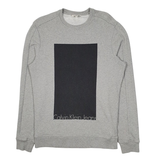 Mens Grey Calvin Klein  Crewneck Jumper